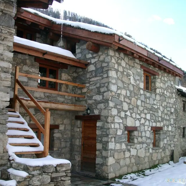 Devanture extérieure hiver - Chalet Rivollier Val d'Isère