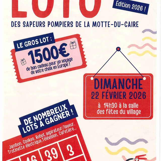 Loto des Sapeurs Pompiers de La Motte-du-Caire_La Motte-du-Caire