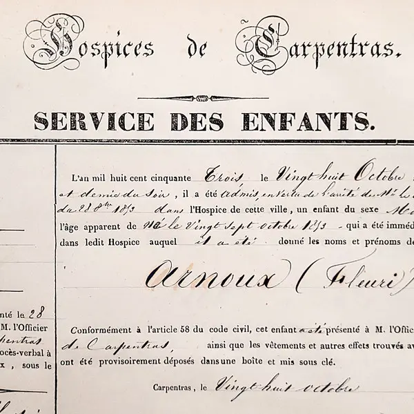 1h pour découvrir : Les enfants trouvés dans les archives hospitalières_Carpentras