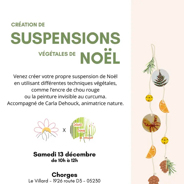 Fabrication de suspensions végétales de Noël CHORGES