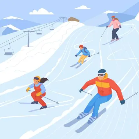 Skiing Stock Illustration