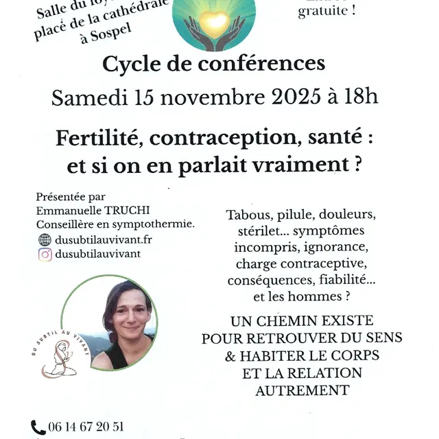 Conférence Fertilité, contraception, santé : et si on en parlait vraiment?_Sospel