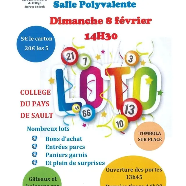 Loto des parents d'élèves du collège du Pays de Sault_Sault