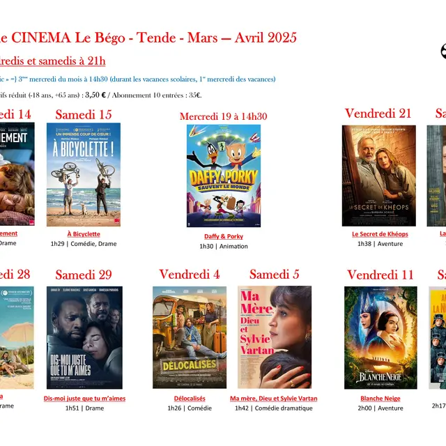 Séances de cinéma à Tende_Tende
