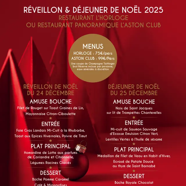 Réveillon & déjeuner de Noël - Aston La Scala_Nice