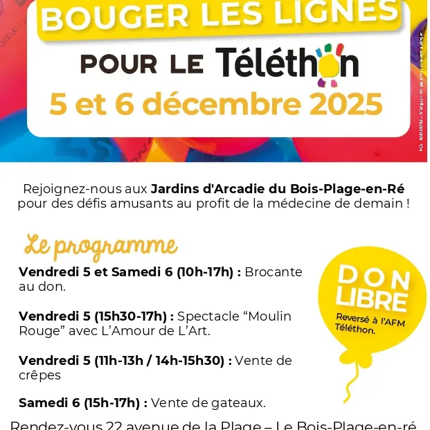 Ensemble on fait bouger les lignes - pour le Téléthon_Le Bois-Plage-en-Ré