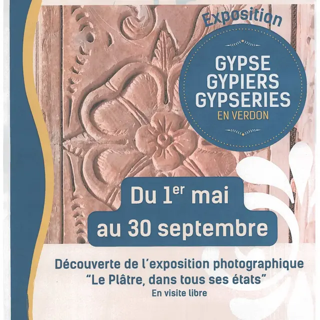 Exposition photographique, gypse, gypiers, gypseries en Verdon_Riez