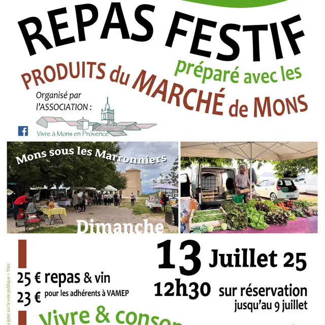 Repas festif avec les produits du marché de Mons_Mons