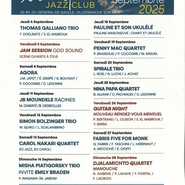 Concerts à la Trinquette Jazz Club_Villefranche-sur-Mer
