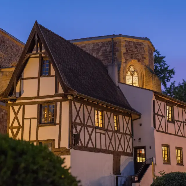 Roanne, les façades à la nuit tombée_Roanne