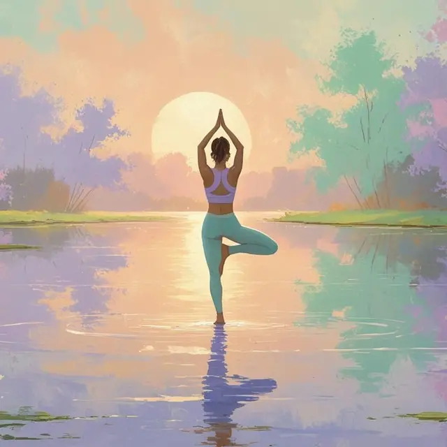 Yoga au bord de l'étang