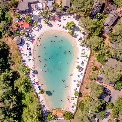 Camping La pierre verte vue lagon drone