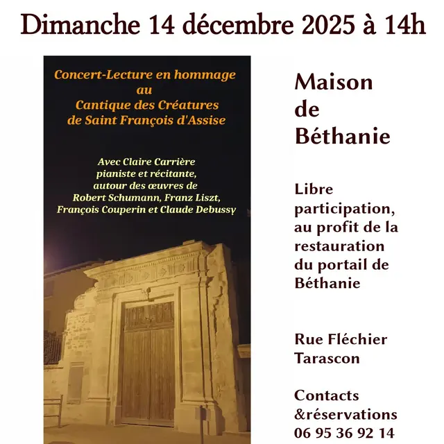 Concert - Lecture Cantique des Créatures de Saint François d'Assise_Tarascon