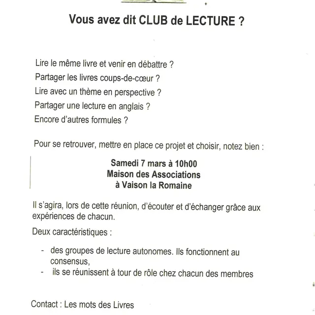 Lectures partagées - Les Mots des Livres_Vaison-la-Romaine