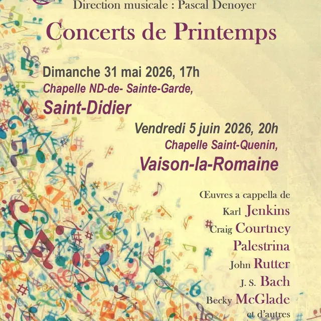 Concerts de printemps par l'Ensemble Vocal Grimaud_Vaison-la-Romaine