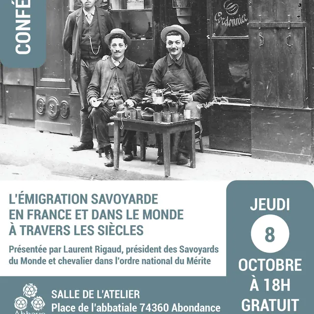 Conférence : « L’émigration savoyarde en France et dans le monde à travers les siècles »
