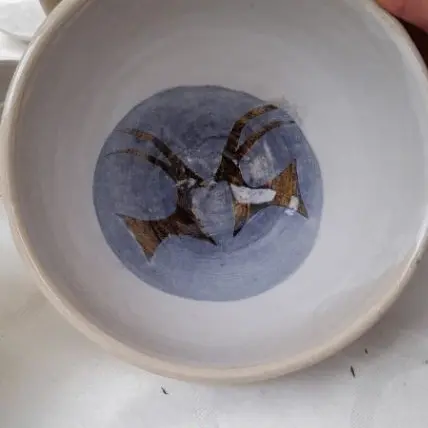 Saladier en grès décor silhouette