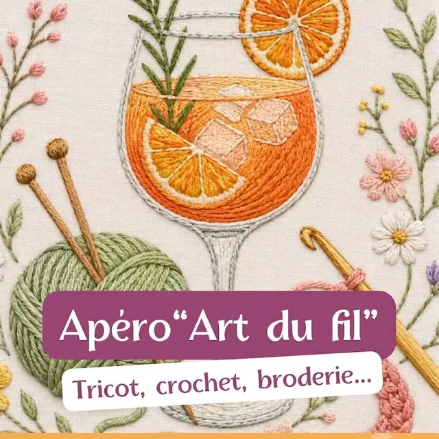 Au Carré d'Art - Apéro Art du fil : tricot, crochet, broderie._Monteux