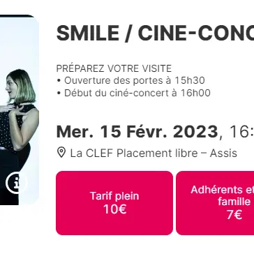 Ciné concert Smile, La Clef, SAINT-GERMAIN-EN-LAYE