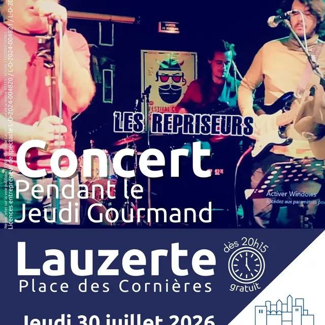 Les Repriseurs en concert lors du Jeudi Gourmand_Lauzerte