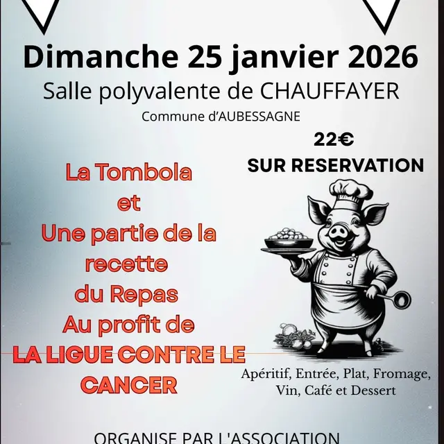 Repas traditionnel boudin et tombola