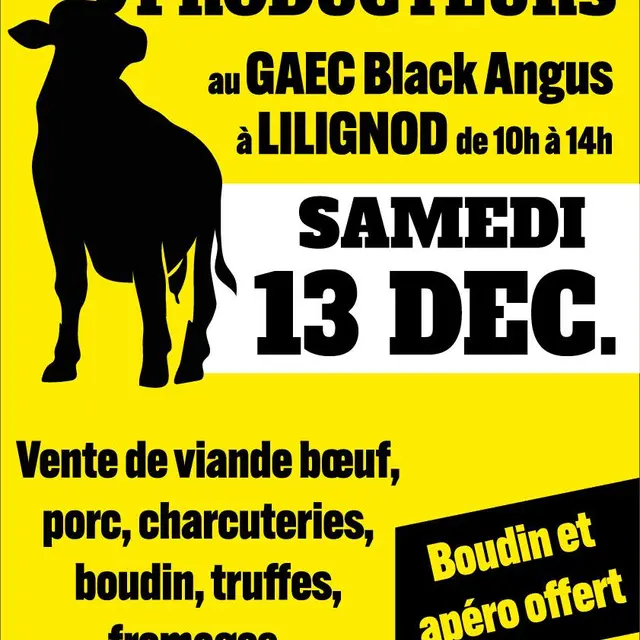 Marché de producteurs chez Black Angus à Lilignod