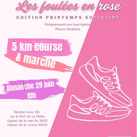 Les foulées en Rose :  Course / marche de 5 kms_La Flotte