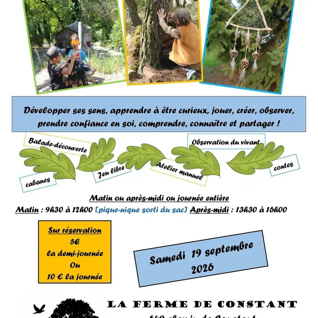 Atelier Forêt pour enfants à la Ferme de Constant_Séguret