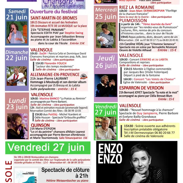 11ème édition du Festival poésie et chansons au pays des lavandes  2025_Valensole