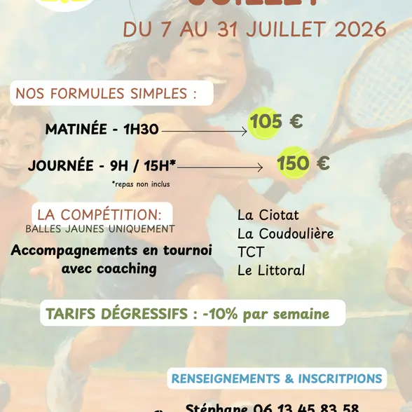 Stage de tennis  - TCM Six-Fours_Six-Fours-les-Plages