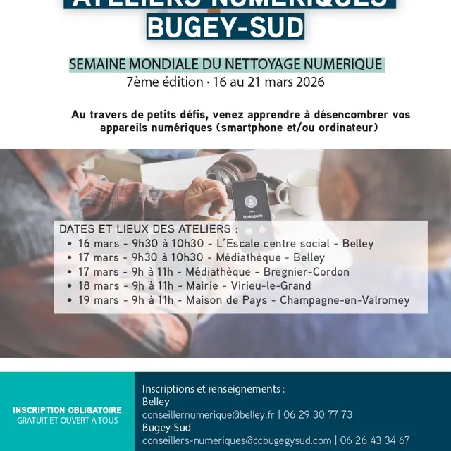Ateliers numériques Bugey-sud : Semaine mondiale du nettoyage numérique à la maison de pays de Champagne en Valromey_Champagne-en-Valromey