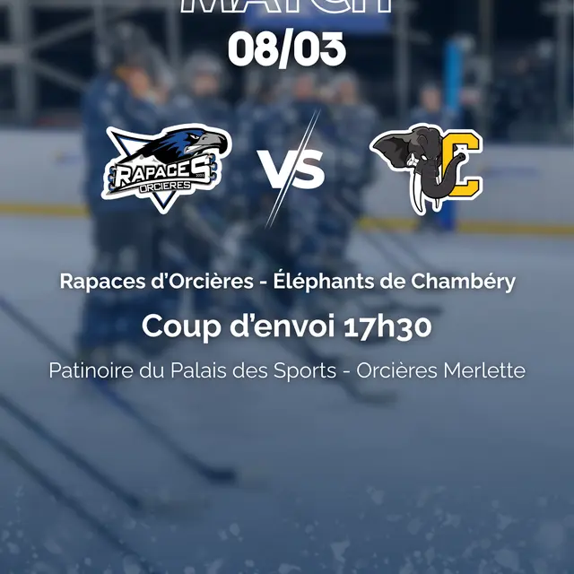 Match de hockey 08/03 - Rapaces d'Orcières