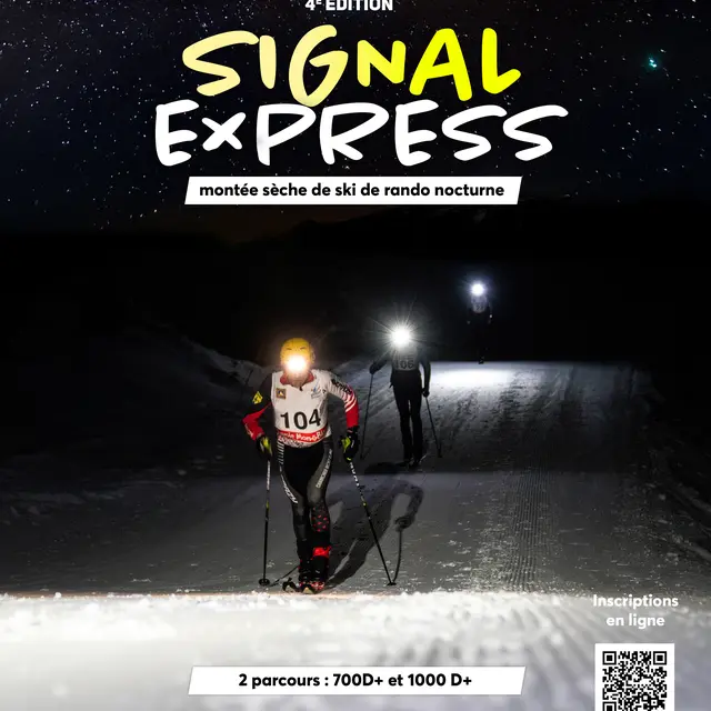 Signal Express : montée sèche de ski de randonnée en nocturne_Les Contamines-Montjoie