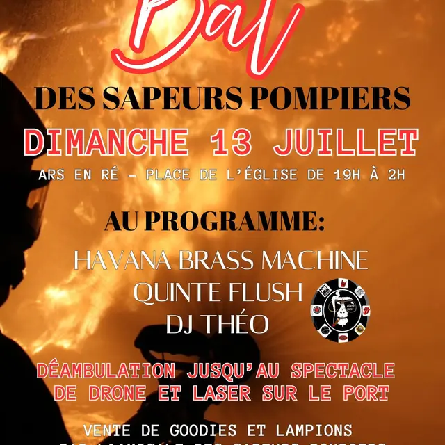 Fête nationale - Bal des pompiers d'Ars-en-Ré et spectacle laser