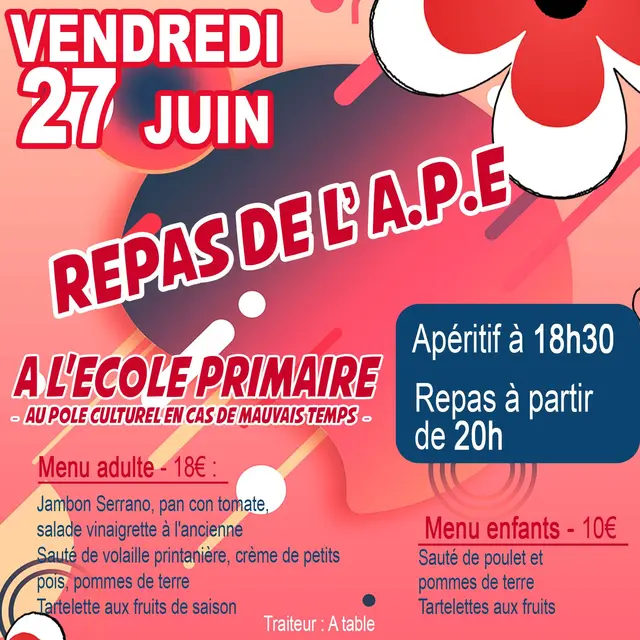 Repas de l'Association des Parents d'Elèves de Cazaubon_Cazaubon