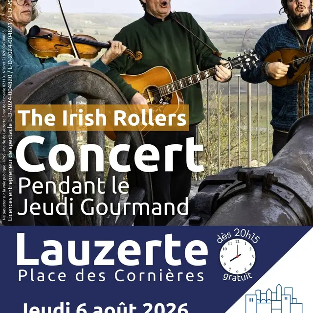 Les Irish Rollers en concert lors du Jeudi Gourmand_Lauzerte