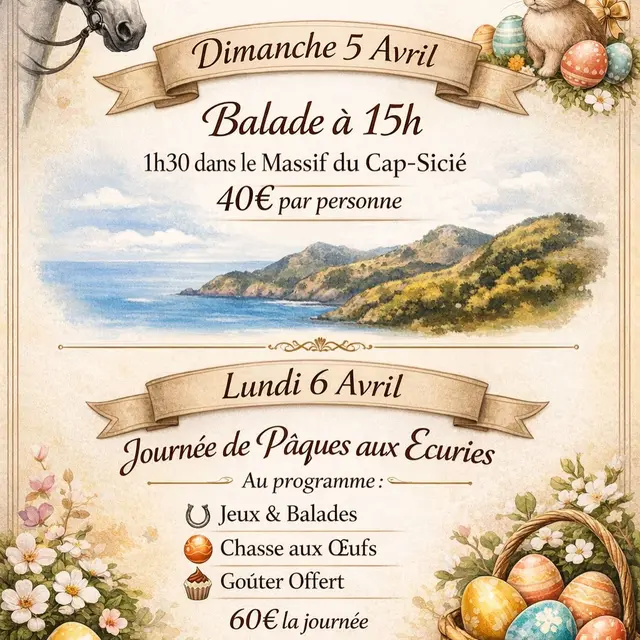 Vacances de Pâques - Les Ecuries du Brusc