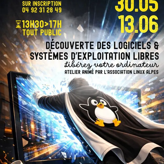 Atelier - Aide Informatique : Découverte des logiciels & systèmes d'exploitation libres_Digne-les-Bains