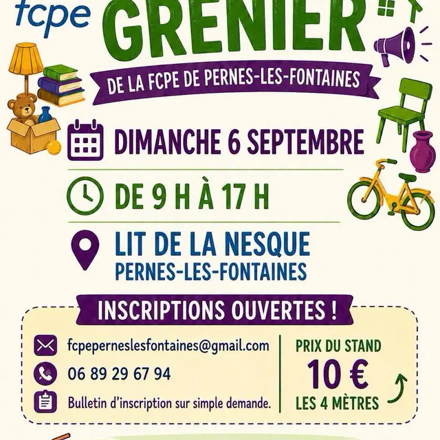 Vide grenier Ass FCPE_Pernes-les-Fontaines