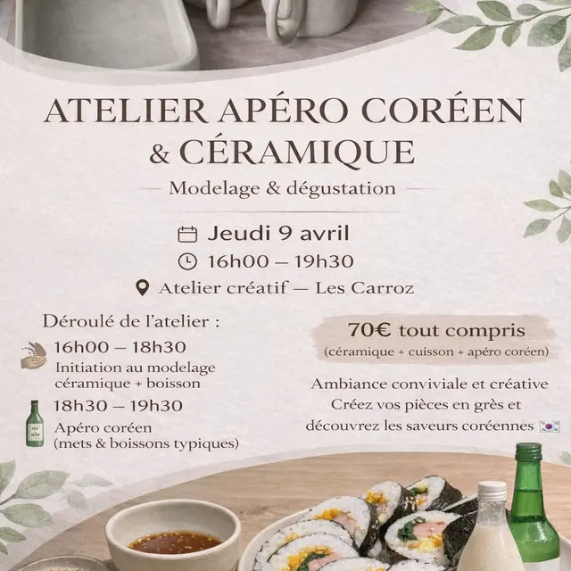 Atelier apéro coréen et céramique_Les Carroz-d'Arâches