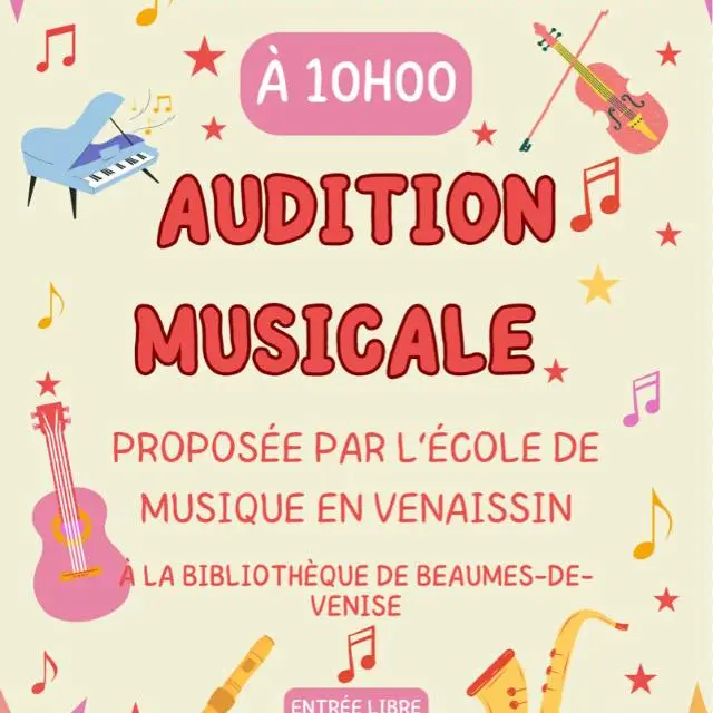 Audition musicale de l'Ecole de Musique en Venaissin_Beaumes-de-Venise