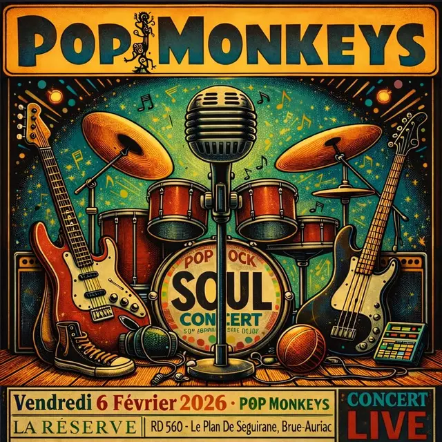 Concert live Pop Monkeys - Pop, Rock, Soul_Brue-Auriac