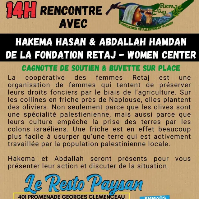 Rencontre avec Hakema Hasan & Abdallah Hamdan de la fondation Retaj -_Breil-sur-Roya