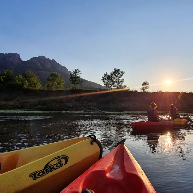 Coucher de soleil canoe