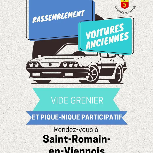 Rassemblement de voitures anciennes et vide grenier_Saint-Romain-en-Viennois