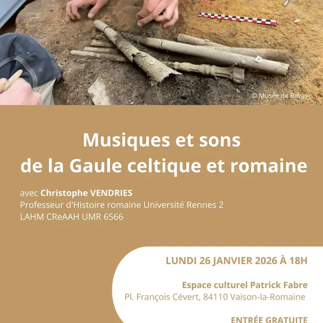 Conférence - Musiques et sons de la Gaule celtique et romaine_Vaison-la-Romaine
