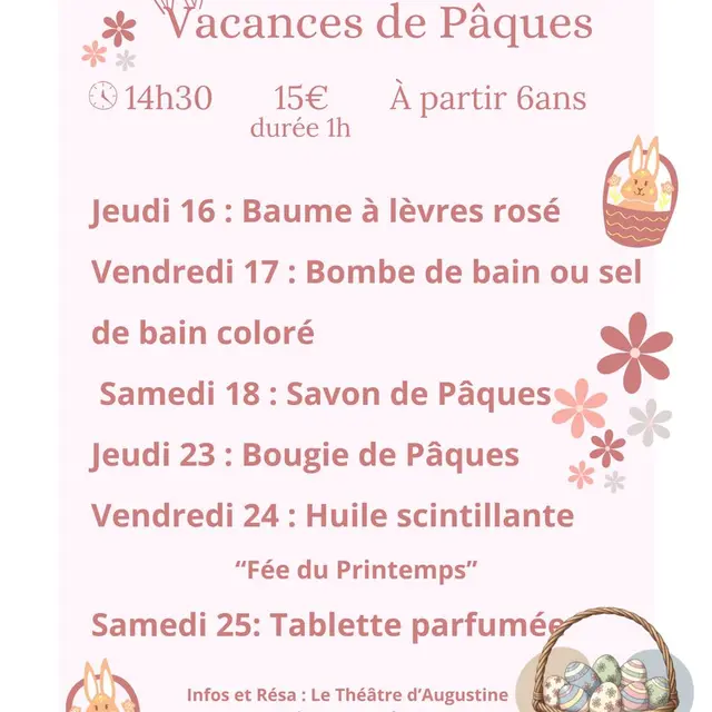 Ateliers des vacances de Pâques au Théâtre d'Augustine_Orange