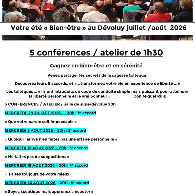 Conférence : les 5 Accords Toltèques_Superdévoluy