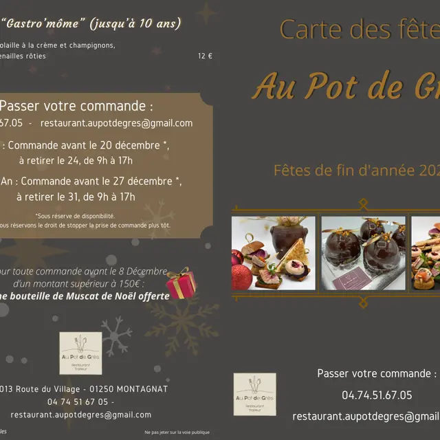 Carte des fêtes à emporter