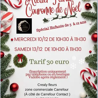 Atelier floral  : couronne de Noël_Mours-Saint-Eusèbe